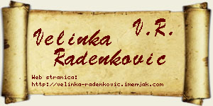 Velinka Radenković vizit kartica